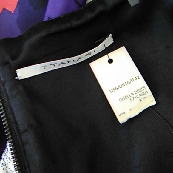 NWT T Tahari Red and Purple Dressy Dress - Picture 7 of 13